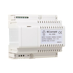 Alimentatore 12VDC 4A, ingresso 110-240VAC, tensione regolabile 12-13.8VDC, contenitore DIN 6 moduli