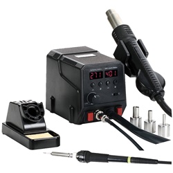 Stazione aria calda per rilavorazione SMD controllo temperatura flusso aria regolabile saldatura dissaldatura precisione elettronica