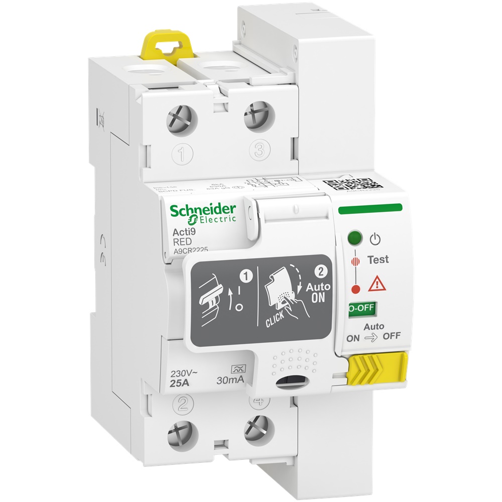 Interruttore differenziale modulare RED 2P 25A 30mA Tipo A per impianti residenziali TT TN-S