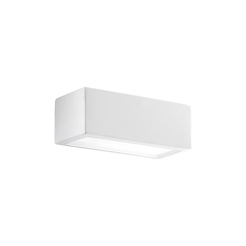 Applique gesso bianco rettangolare E27 IP20 per ambienti interni design moderno