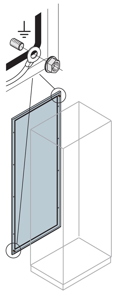 Pannello posteriore cieco 1400x1000 mm per armadi rack industria e data center
