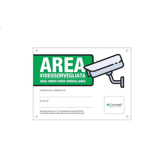 CARTELLO AREA VIDEOSORVEGLIATA ITALIANO