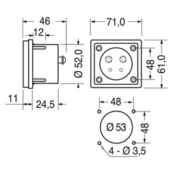 Strumento elettrico morsetto 2,5 mm² dimensioni 70x60 mm portata 15 A per impianti elettrici