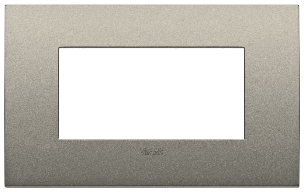 Placca Classic 4 moduli metallo finitura champagne opaco per installazioni elettriche