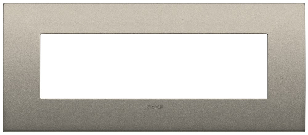Placca Classic 7 moduli metallo finitura champagne opaca per installazioni elettriche