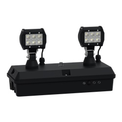 Apparecchio illuminazione sicurezza Exiway Smartduo IP65 autoalimentato 2400lm doppio faro orientabile per aree alto rischio