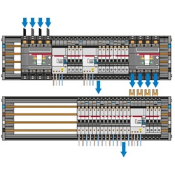 Sacchetto con linguetta e box per porte laterali, organizzazione e protezione componenti elettrici quadro distribuzione
