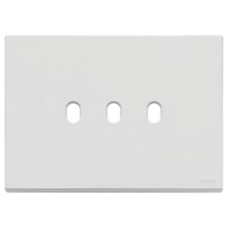 Placca 3 moduli metallo bianco matt Vintage per comandi elettrici casa ufficio