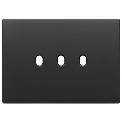 Placca 3 moduli metallo grigio antracite per comandi Vintage installazione elettrica