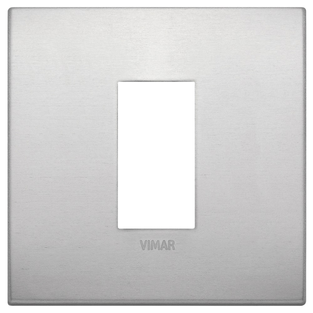 Placca Classic 1 modulo alluminio naturale per impianti elettrici