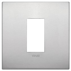 Placca Classic 1 modulo alluminio naturale per impianti elettrici