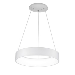 Sospensione tonda bianca LED 36W 3000K IP20 design moderno per interni residenziali e commerciali