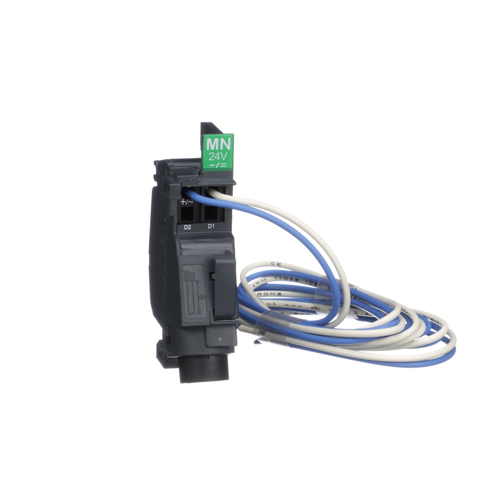 Bobina minima tensione precablata 24 V CA/CC per interruttori Compact NSXm e PowerPact B, sgancio emergenza e sicurezza