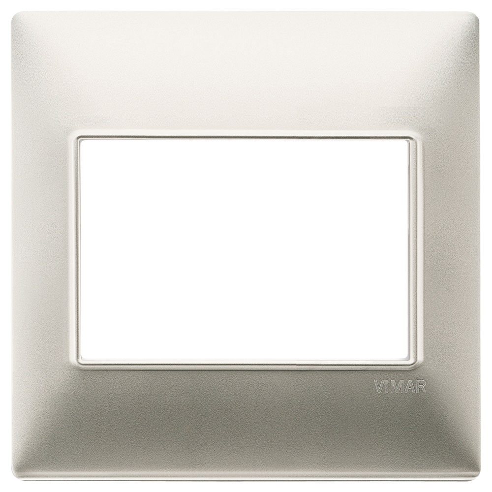 Placca 3 moduli BS tecnopolimero vernice nichel opaco per impianti elettrici