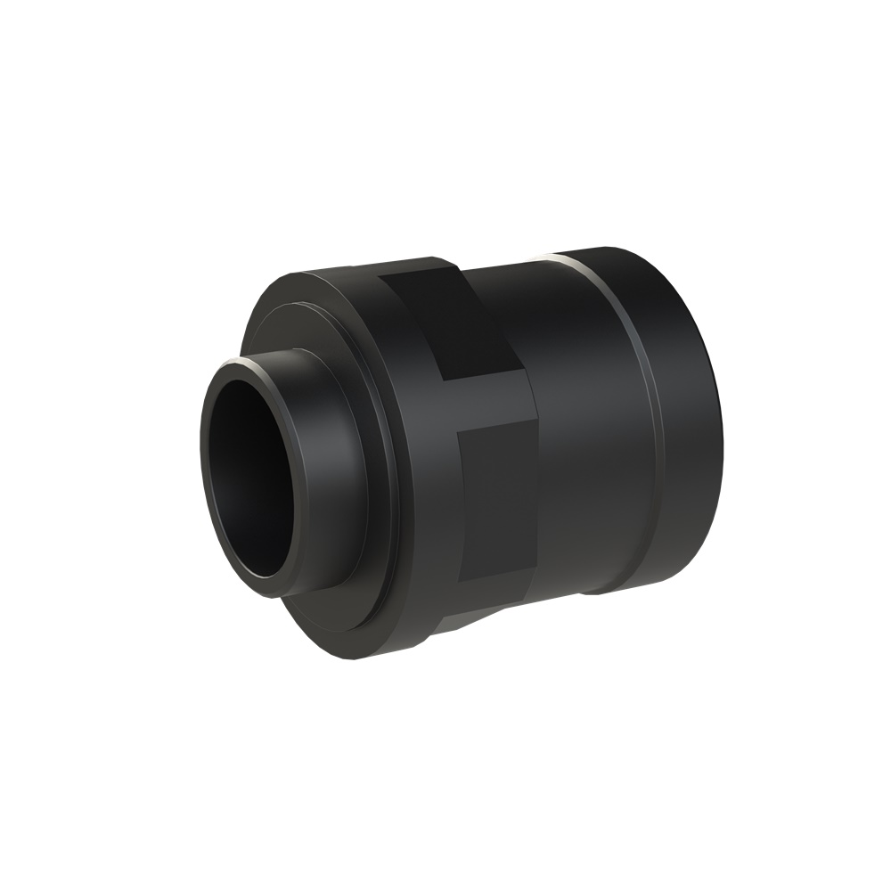Fitting diritto PA6 con ottone nichelato M40x1,5 per tubi corrugati NW36 IP69 nero