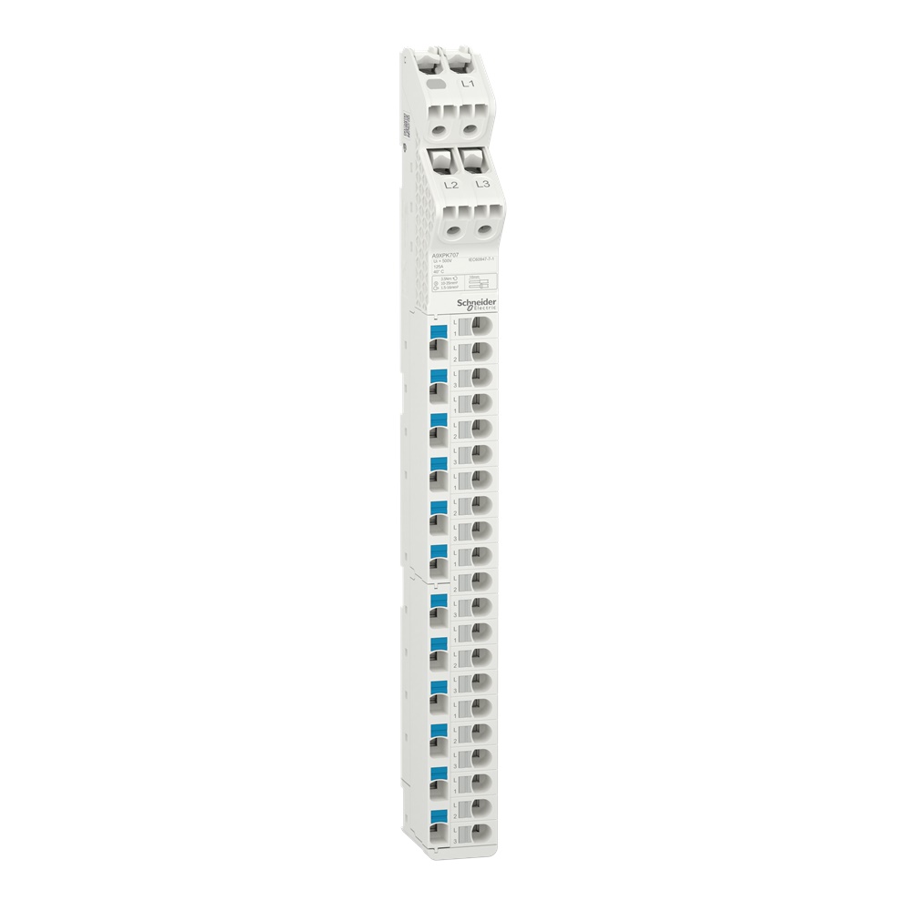 Morsettiera verticale VDIS 125A 33 connessioni montaggio su guida DIN per distribuzione elettrica