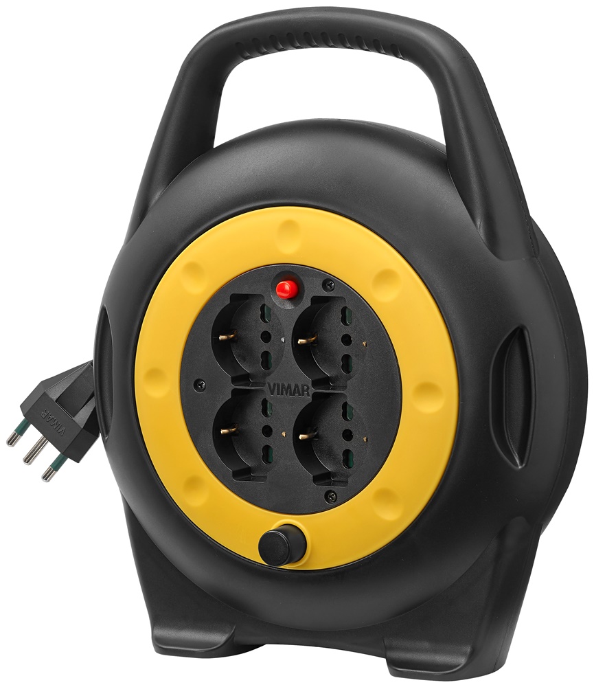 Avvolgicavo 16A 4 prese universali 10 metri con disgiuntore termico protezione cavo elettrico