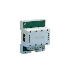 Modulo derivatore 4 uscite con protezione linea, sistema Simplebus 2, max 3 posti interni per uscita, montaggio DIN