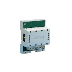 Modulo derivatore 4 uscite con protezione linea, sistema Simplebus 2, max 3 posti interni per uscita, montaggio DIN