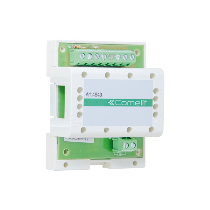 Distributore di linea 4 uscite, sistema Simplebus 2, montaggio DIN 4 moduli