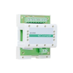 Distributore di linea 4 uscite, sistema Simplebus 2, montaggio DIN 4 moduli