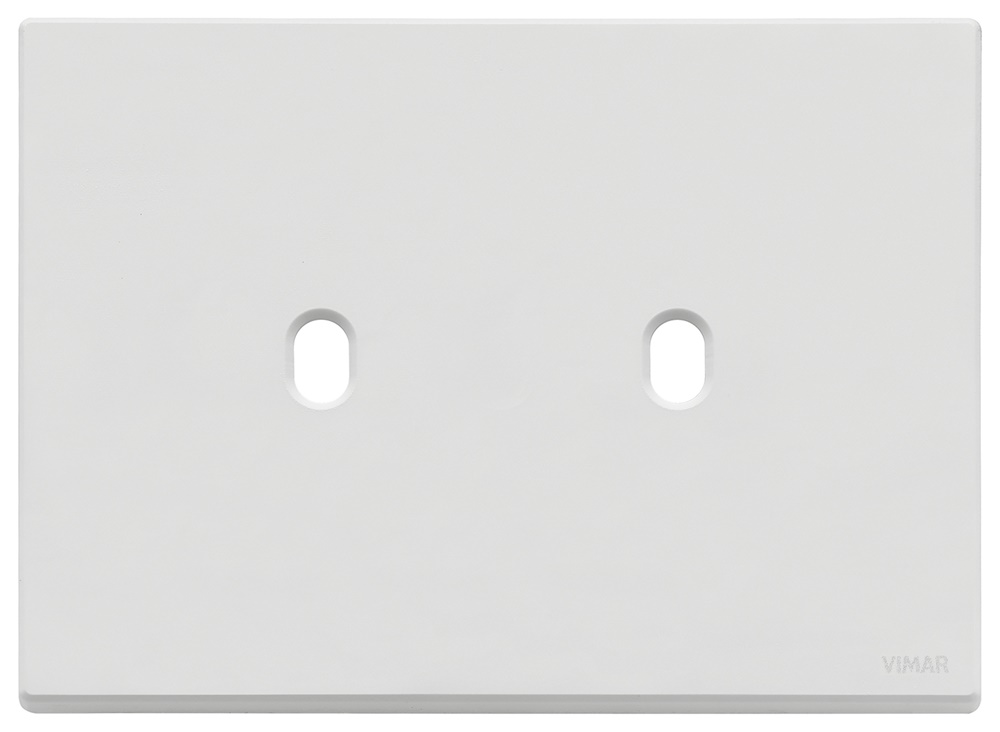 Placca metallo 3 moduli 2 comandi Vintage bianco matt per installazione elettrica