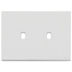 Placca metallo 3 moduli 2 comandi Vintage bianco matt per installazione elettrica