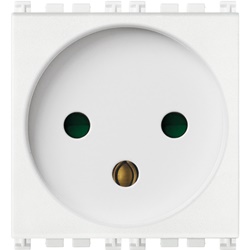 Presa SICURY 2P+T 16A 250V standard israeliano bianco 2 moduli