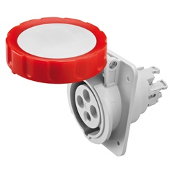 PRESA FISSA DA INCASSO A 10° HP - IP66/IP67 - 3P+T 32A 380-415V 50/60HZ - ROSSO - 6H - CABLAGGIO RAPIDO