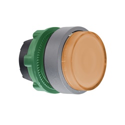 Testa pulsante luminoso arancio ghiera grigia- per LED universale - Ø22