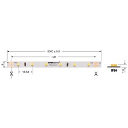 Striscia LED 5W/m 24V flessibile IP20 per illuminazione interna efficiente
