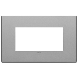 Placca 4 moduli metallo base Next per installazioni elettriche