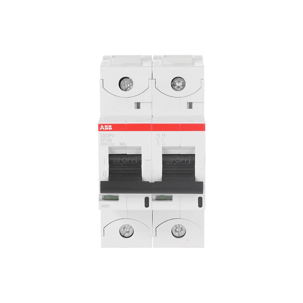Interruttore Automatico Fotovoltaico 2 Poli 100A 800V DC Alta Prestazione S802PV-SP100