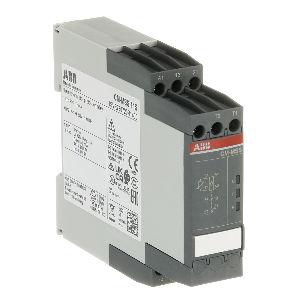 Relè protezione motore termistor CM-MSS.11S 24-240VAC/DC 1 contatto NC + 1 contatto NA uso industriale ATEX