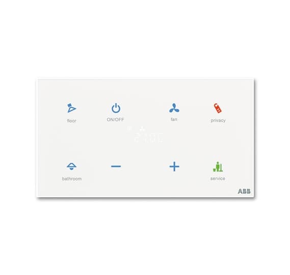 Termostato touch multifunzione 4 canali con controllo temperatura ambiente per sistemi KNX domotici