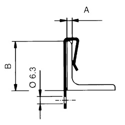 Clip Hook spessore 5-7mm foro 6,4mm acciaio rivestito alluminio/zinco per fissaggio travi verticali industriale