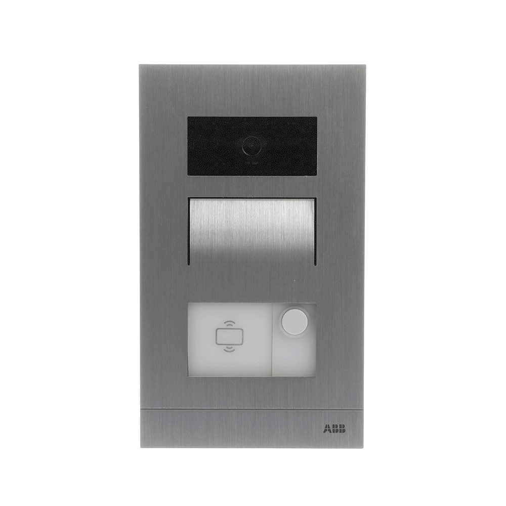 Mini videocitofono esterno 1 pulsante con lettore RFID incasso alluminio 105mm per controllo accessi residenziale e professionale