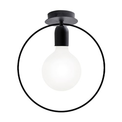 Plafoniera nera metallo E27 IP20 design moderno per interni uso domestico e commerciale