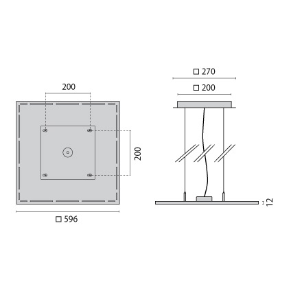 FL600LED PL 45 S/B 830 WH9016 DALI