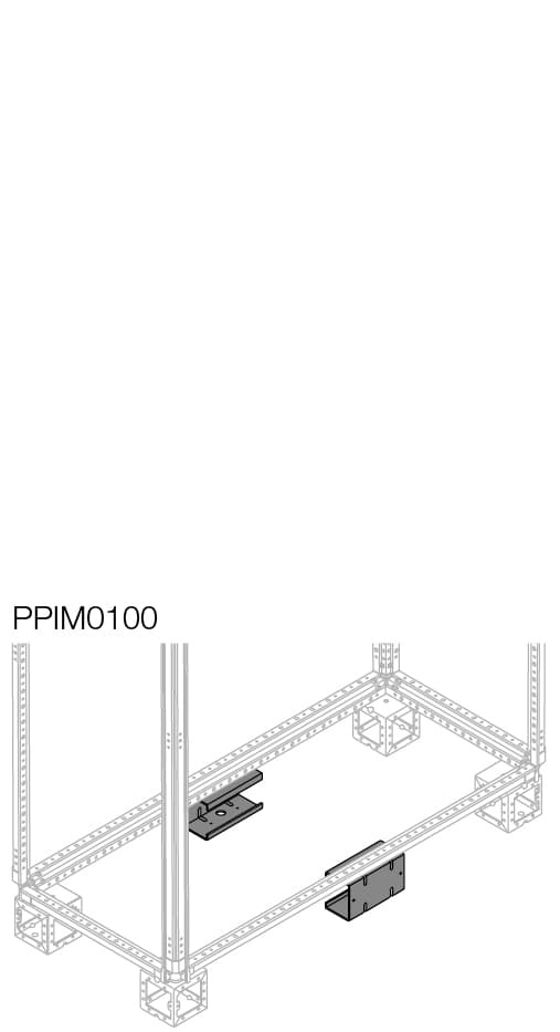 Zoccolo intermedio lamiera zincata rinforzo base altezza 100 mm, confezione 2 pezzi