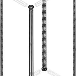 N.2 MONTANTI LAMIERA ZINCATA H 2000