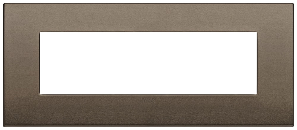 Placca Classic 7 moduli alluminio bronzo scuro per installazioni elettriche