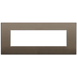 Placca Classic 7 moduli alluminio bronzo scuro per installazioni elettriche