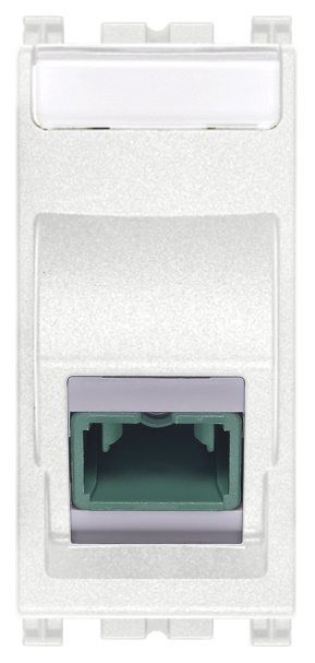 Presa ottica monomodale 9/125 µm SC bianco per fibra ottica semplice