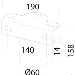 Attacco palo 235 60 antracite per illuminazione LED design moderno risparmio energetico