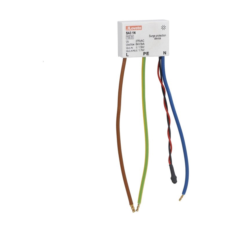 Scaricatore sovratensione mini tipo 3 1P+N segnalazione LED protezione impianti elettrici
