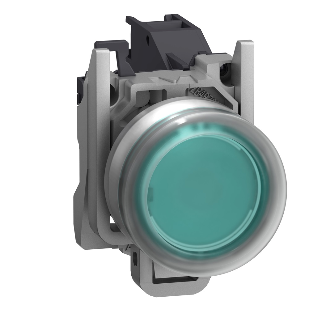 Pulsante verde con cappuccio ATEX inserimento etichetta