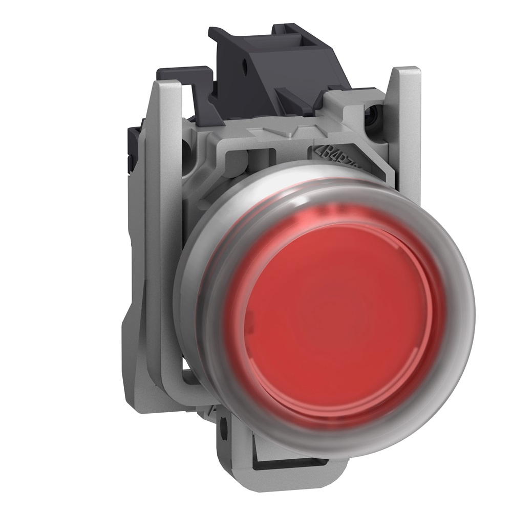 Pulsante rosso con cappuccio ATEX inserimento etichetta