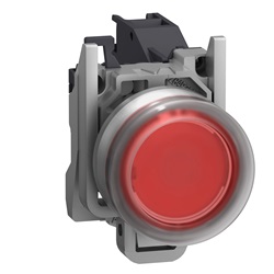 Pulsante rosso con cappuccio ATEX inserimento etichetta