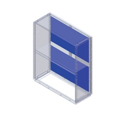 Piastra di fondo acciaio prezincato 2mm per armadio serie GRAFI vano 433 mm